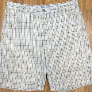 TOMMY BAHAMA SEERSUCKER REGULAR FIT SHORTS 100% COTTON GINGHAM PLAID Sz 35